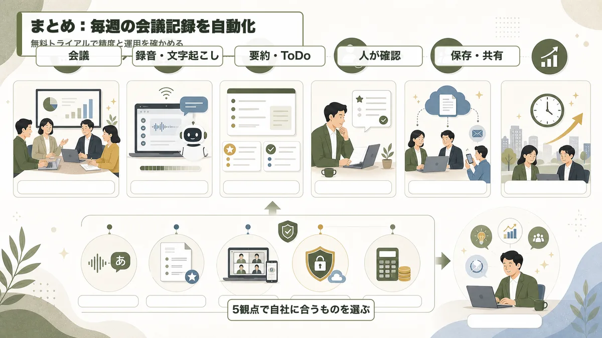 AI議事録ツールで毎週の会議記録を自動化する流れ