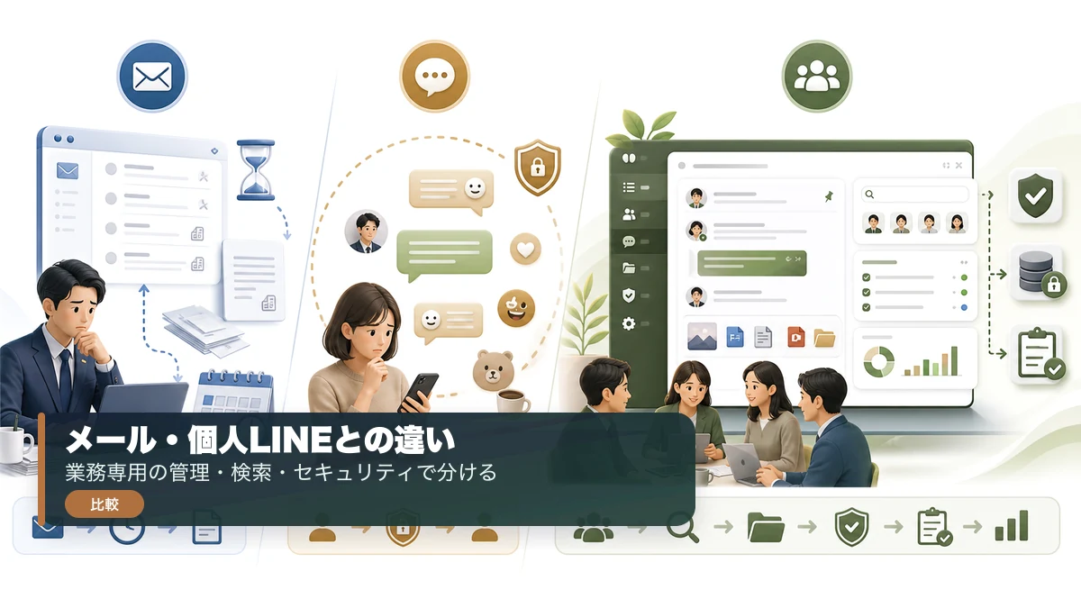 メールや個人LINEとビジネスチャットの違い
