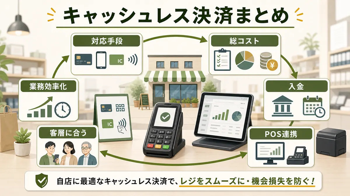 キャッシュレス決済は対応手段総コスト入金POS連携客層業務効率化で選ぶ