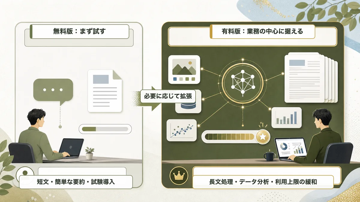ChatGPT無料版と有料版の使い分け