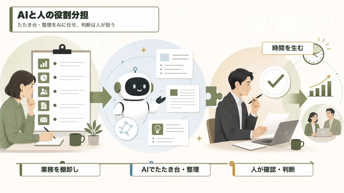 ChatGPT活用でAIと人が役割分担する流れ