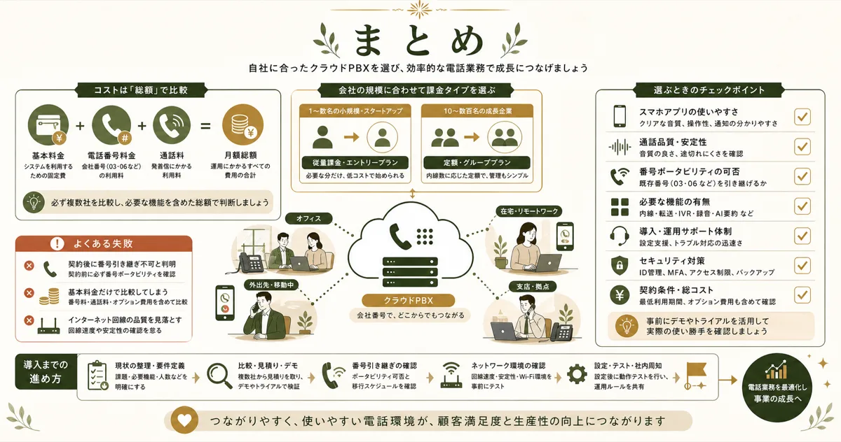 クラウドPBX比較で確認すべき要点
