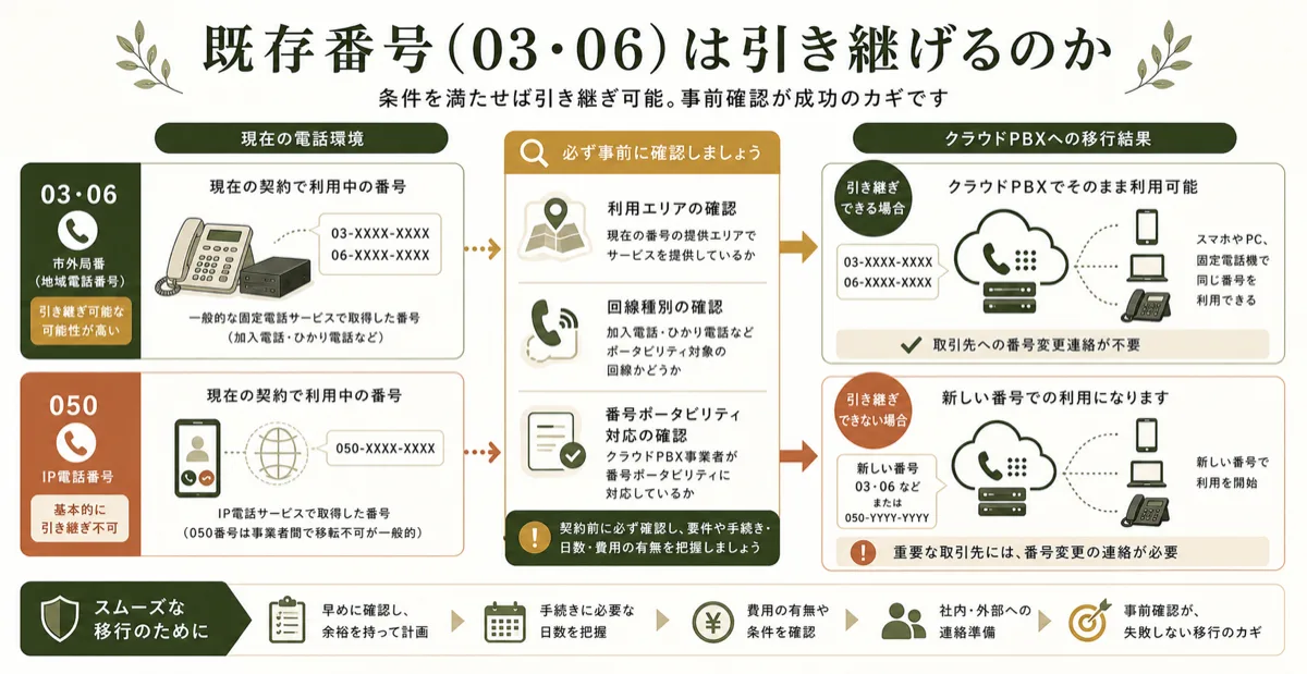 既存番号をクラウドPBXへ引き継ぐ確認ポイント