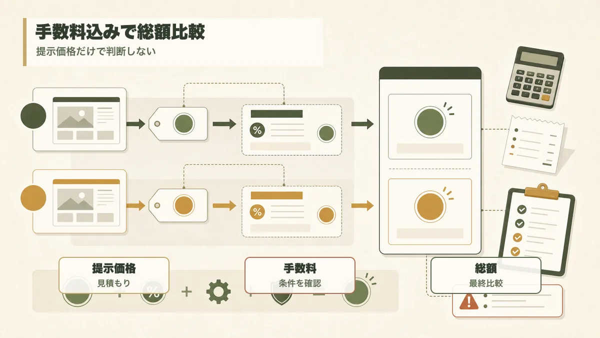 クラウドソーシングの手数料込み総額を比較する考え方