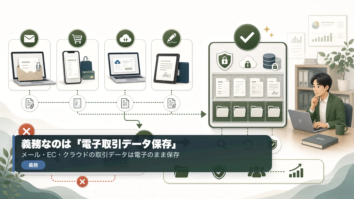 電子取引データ保存は電子のまま保存する