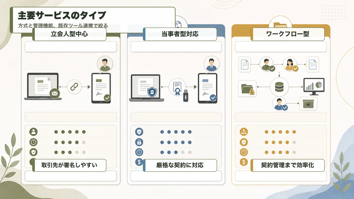 電子契約サービスの主要タイプ