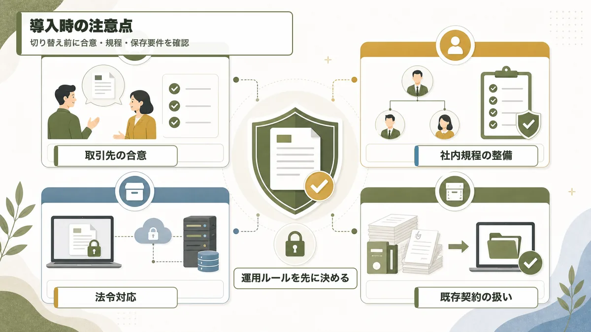 電子契約を導入するときの注意点