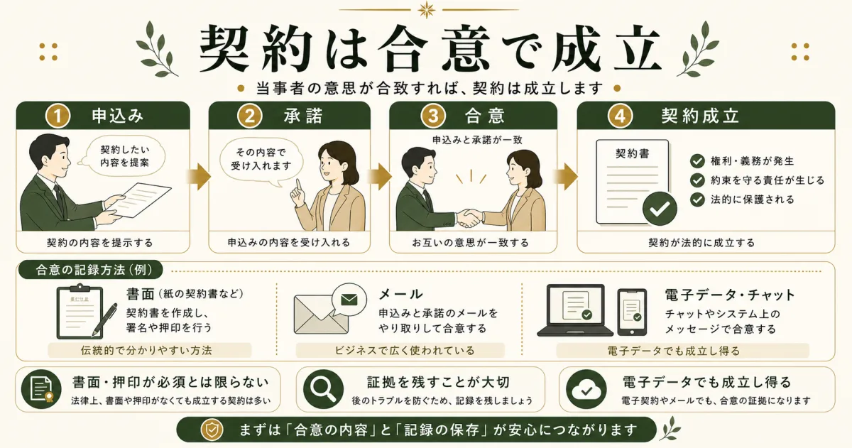 契約は方式自由という民法の原則