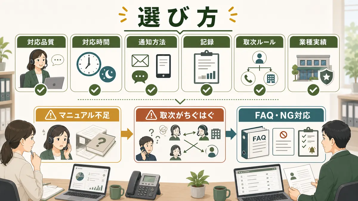 電話代行の対応品質対応時間通知方法記録取次ルール業種実績とマニュアル不足の失敗例