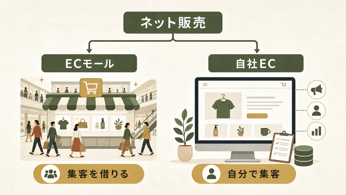 ECモールと自社ECの2つの選択肢