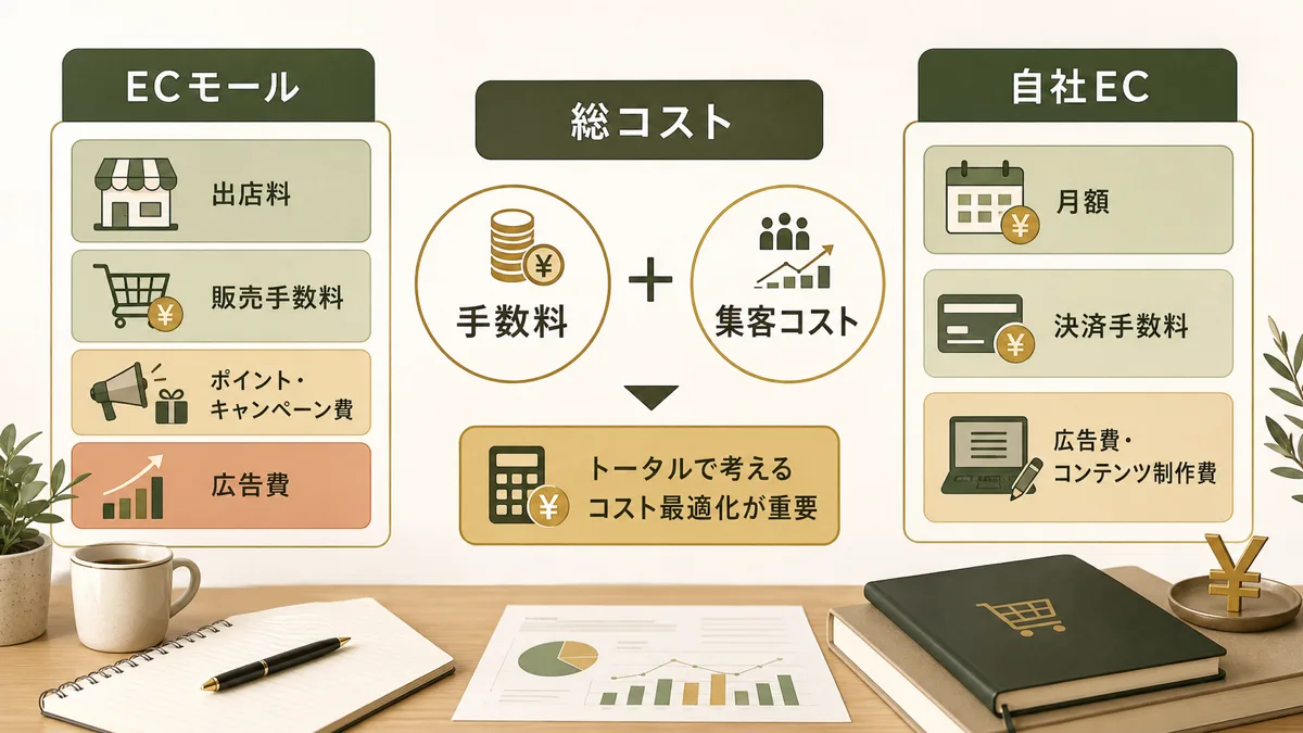 ECモールと自社ECの総コストの考え方