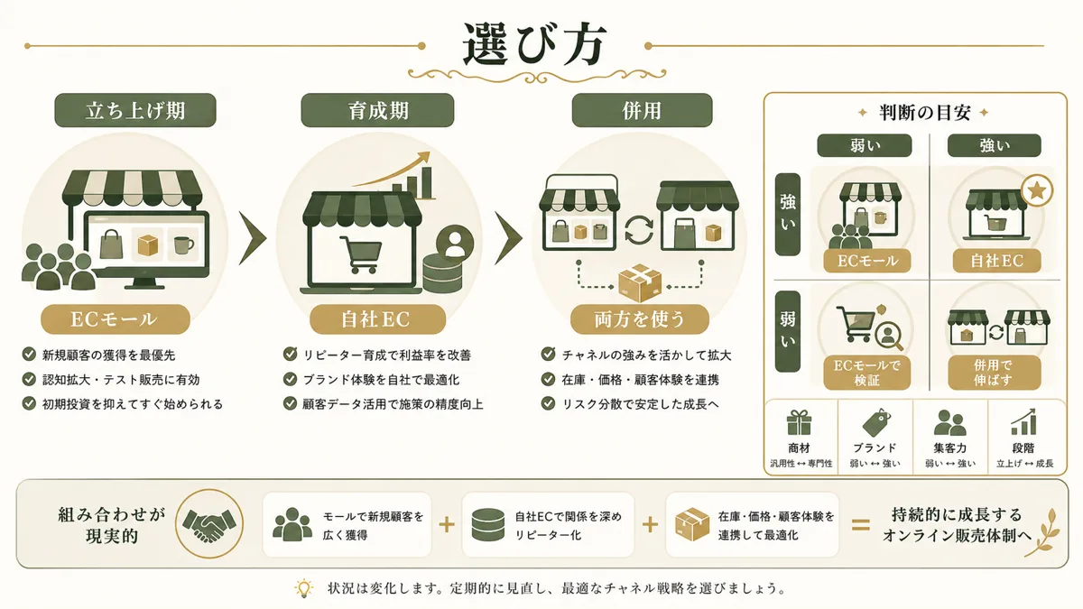 ECモールと自社ECの選び方と併用戦略