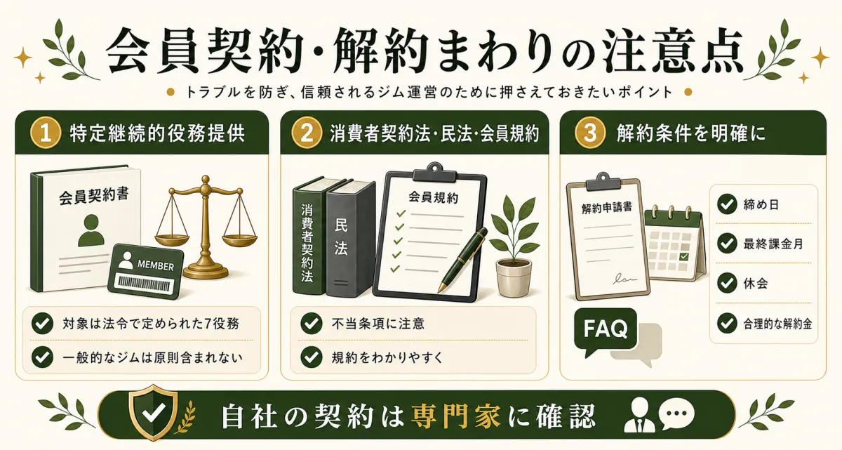 ジムの会員契約と解約条件で注意すべき規約と消費者契約法