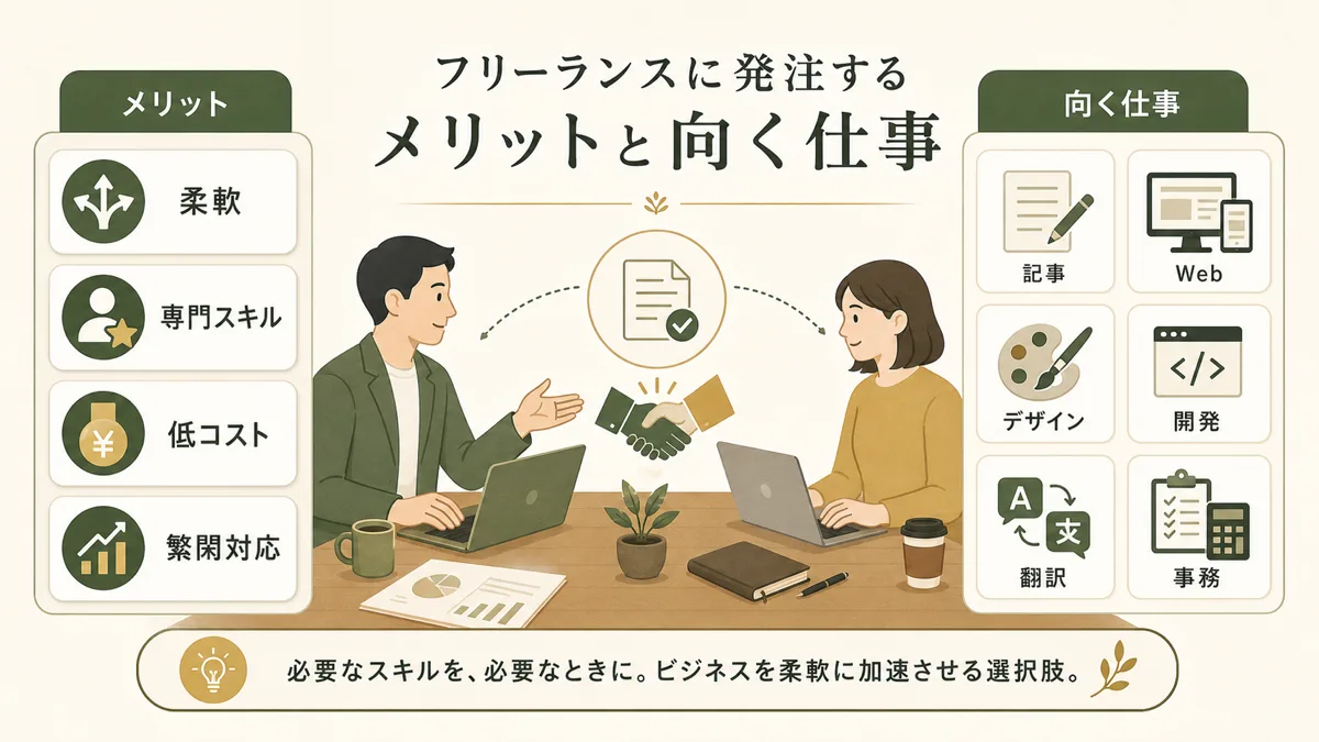フリーランスに発注するメリットと向く仕事