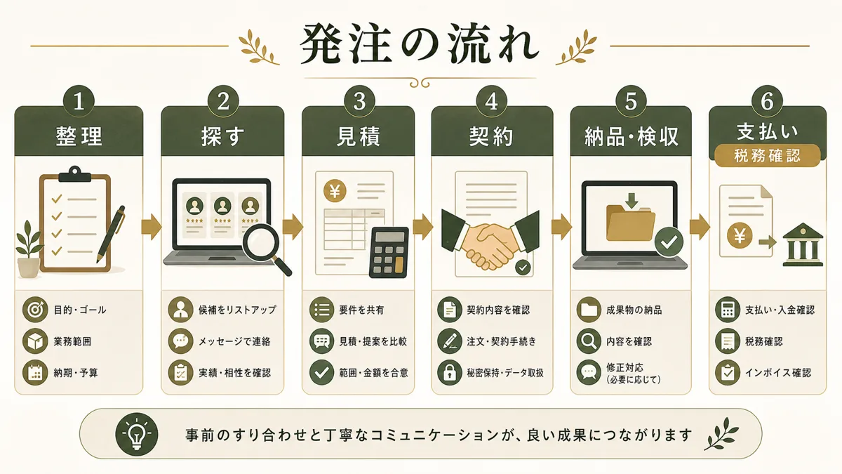 フリーランス発注の流れ
