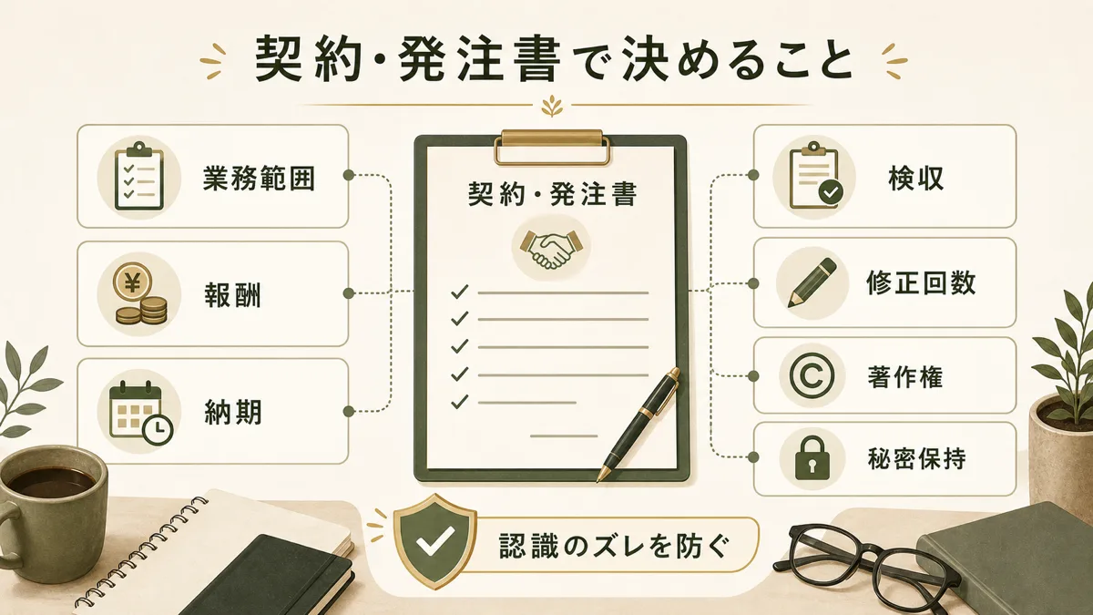 契約書と発注書で決める項目