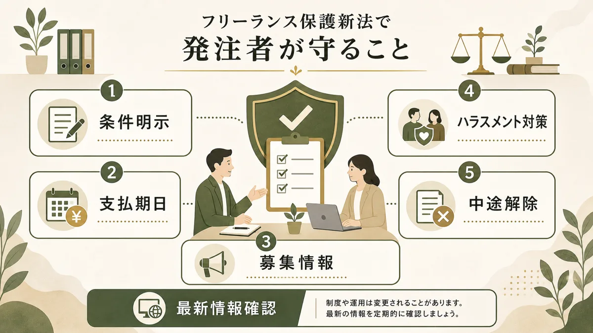 フリーランス保護新法で発注者が確認すること