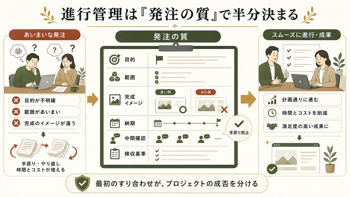 外注の進行管理は発注の質で決まる