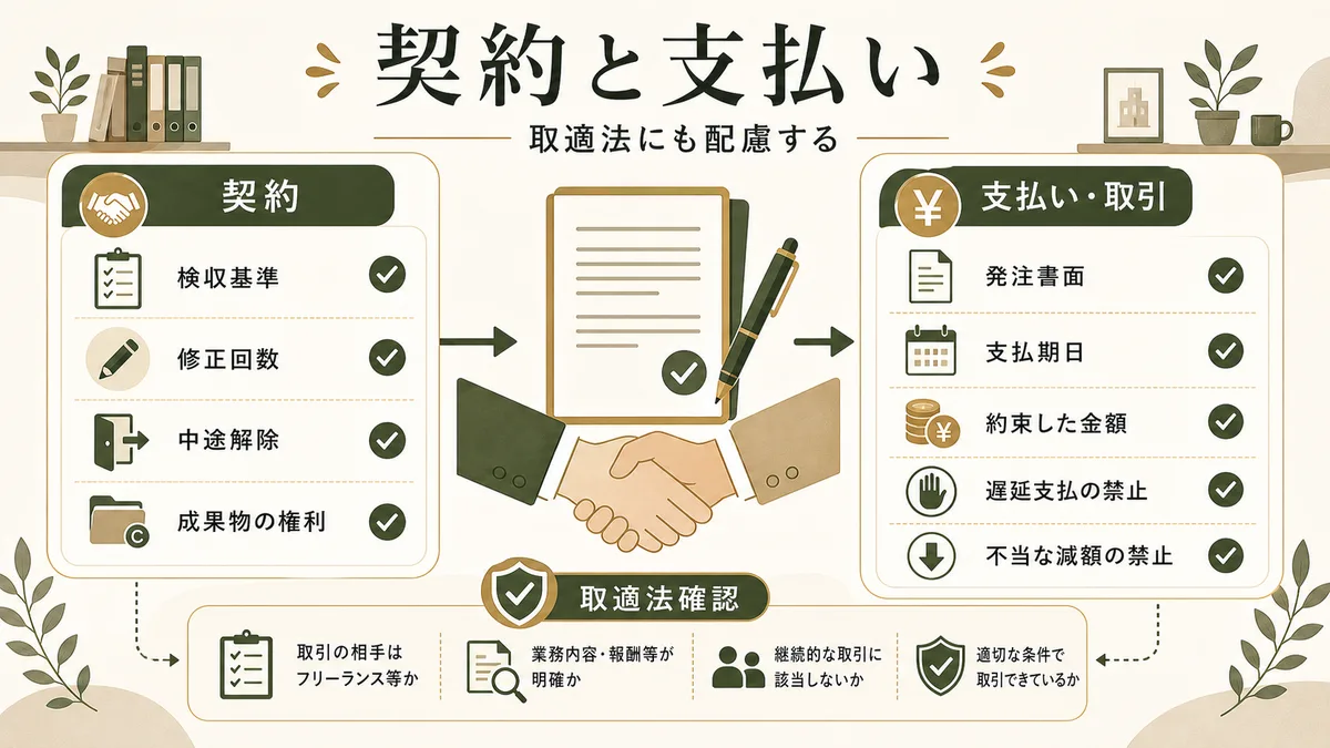 外注の契約と支払いで確認する項目