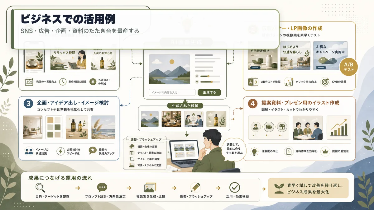 画像生成AIのビジネスでの活用例