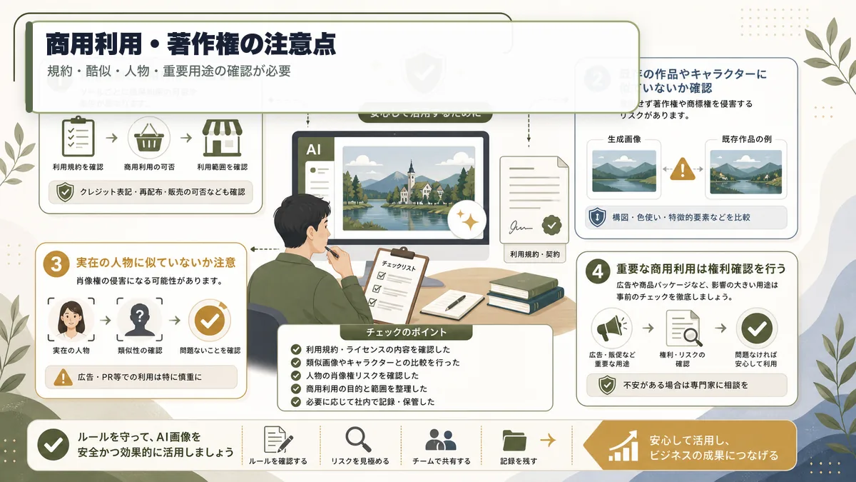 画像生成AIの商用利用と著作権の注意点