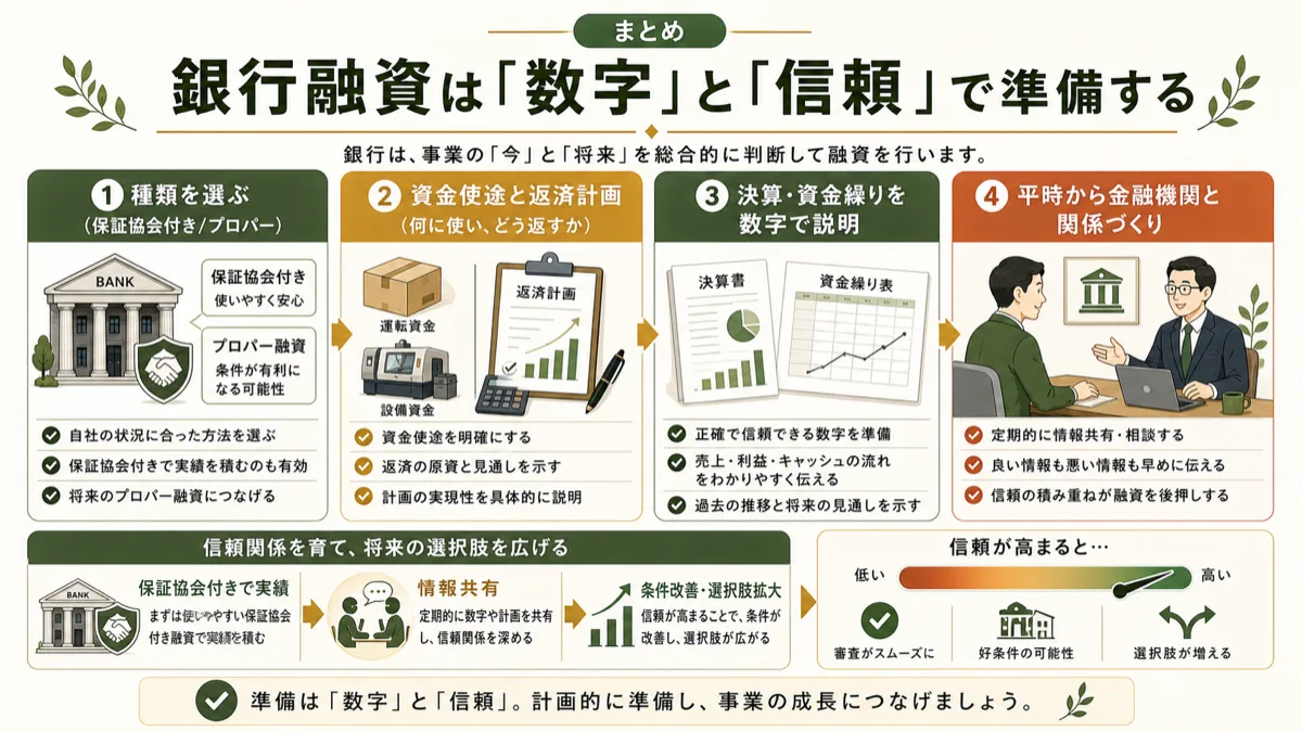 銀行融資を受けるための準備まとめ