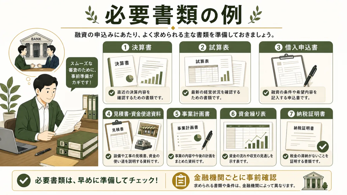 銀行融資で準備する必要書類