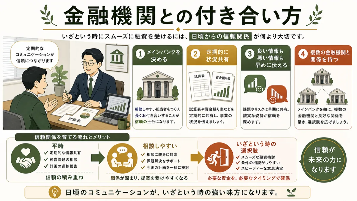 金融機関と平時から信頼関係を作る方法