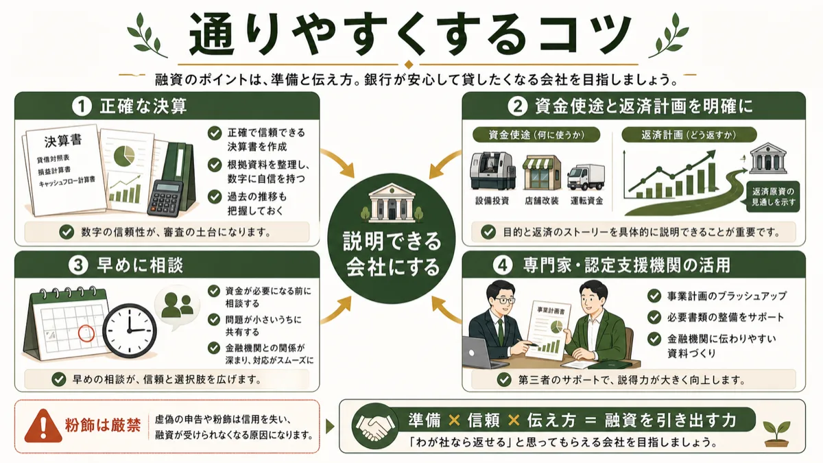 銀行融資を通りやすくする準備のコツ