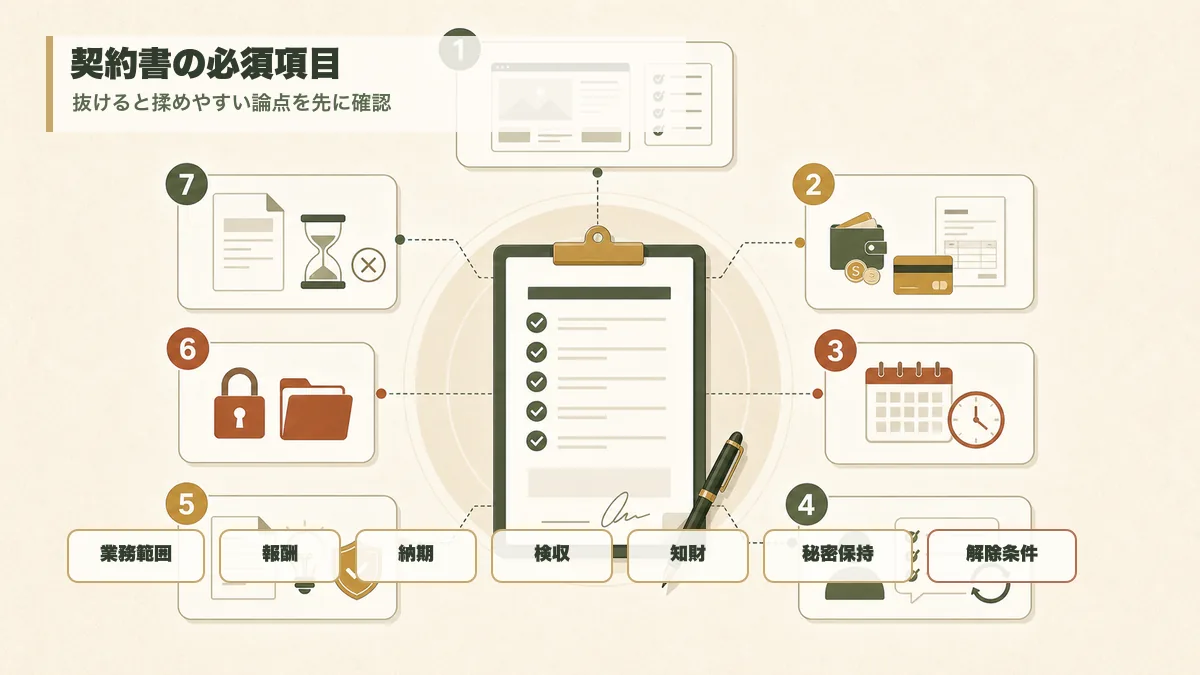 業務委託契約書に入れたい基本項目のチェックリスト