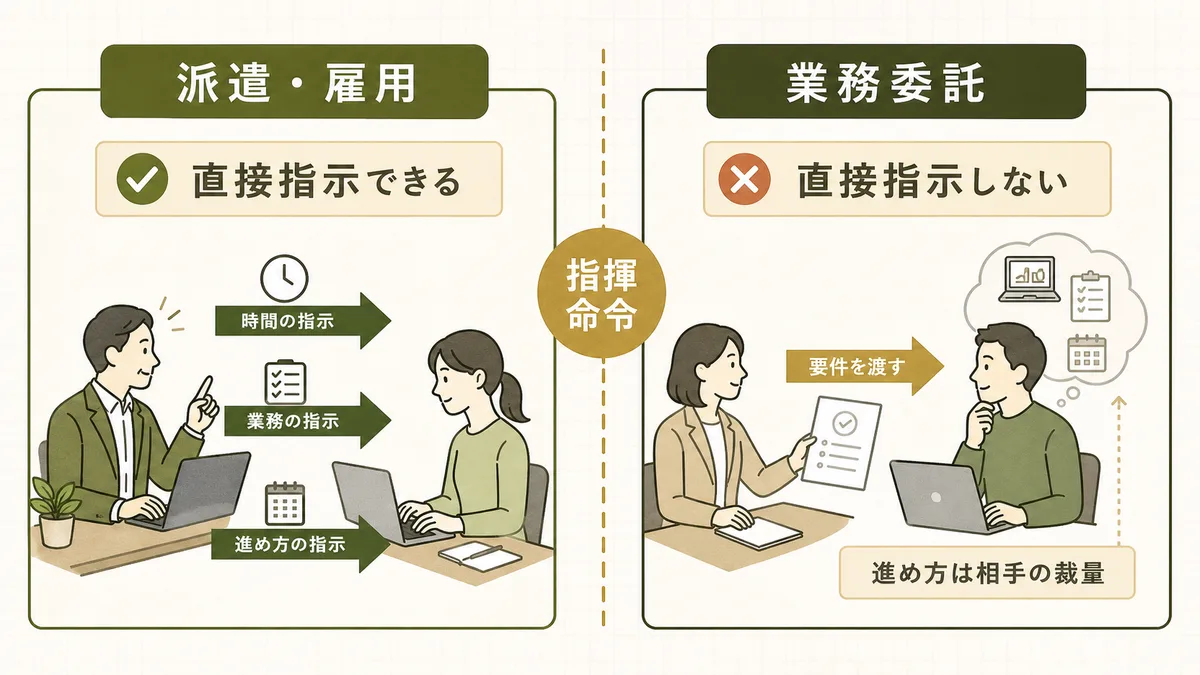 指揮命令の有無で分ける派遣・雇用と業務委託