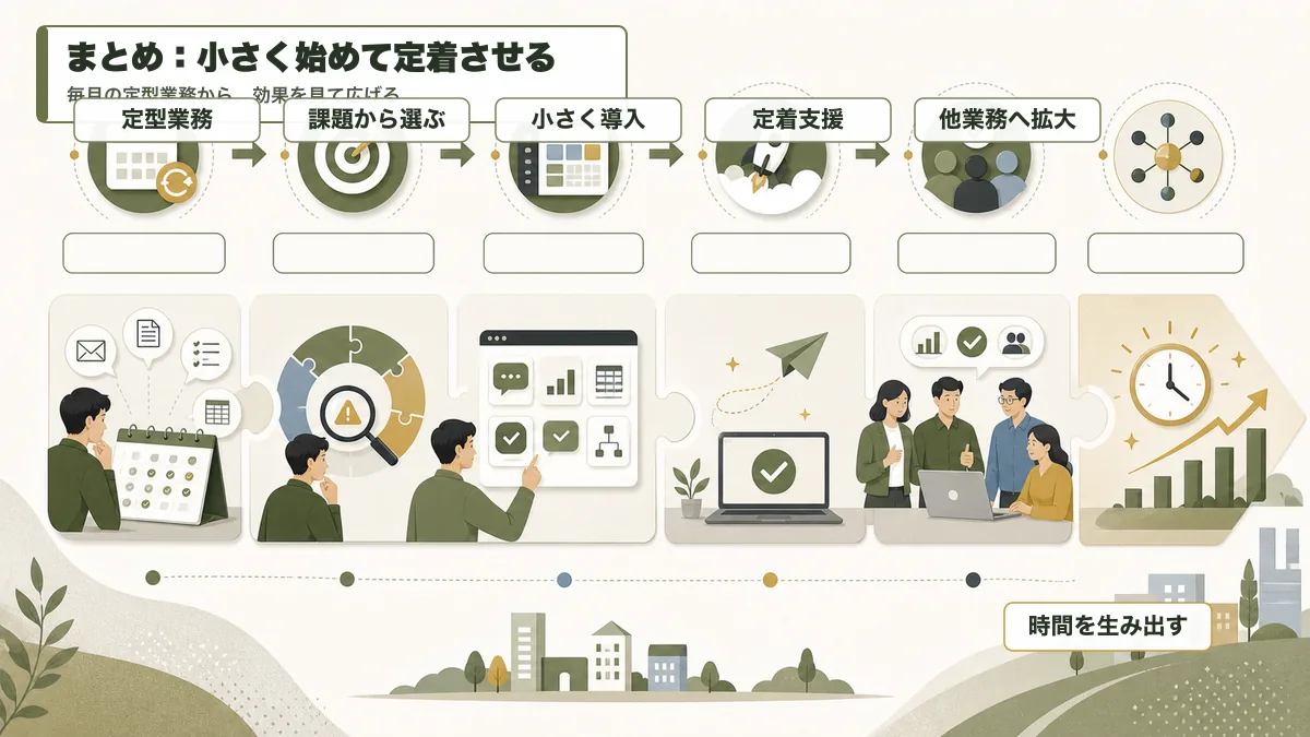 業務効率化ツールを小さく始めて定着させる流れ