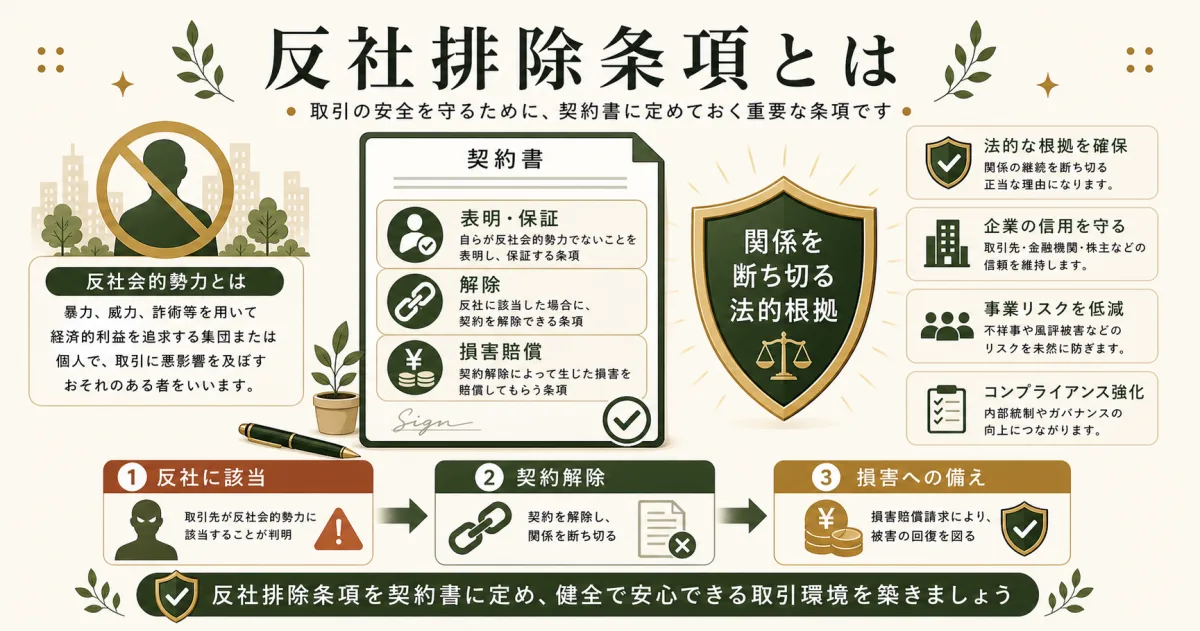 反社排除条項の表明保証と解除と損害賠償