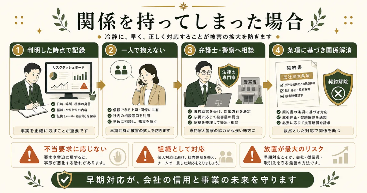 反社との関係が判明した場合の対応手順
