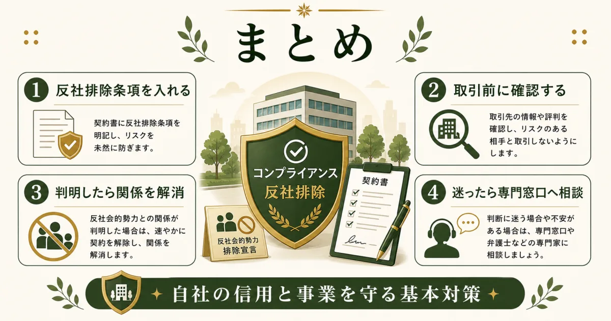 反社排除とコンプライアンスの基本対策まとめ