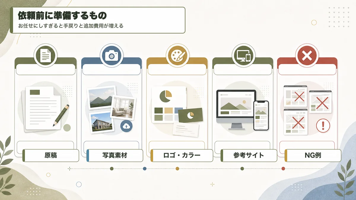 ホームページ制作依頼前に準備する原稿や写真や参考サイト