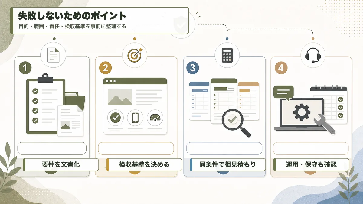 ホームページ制作依頼で失敗しないためのポイント