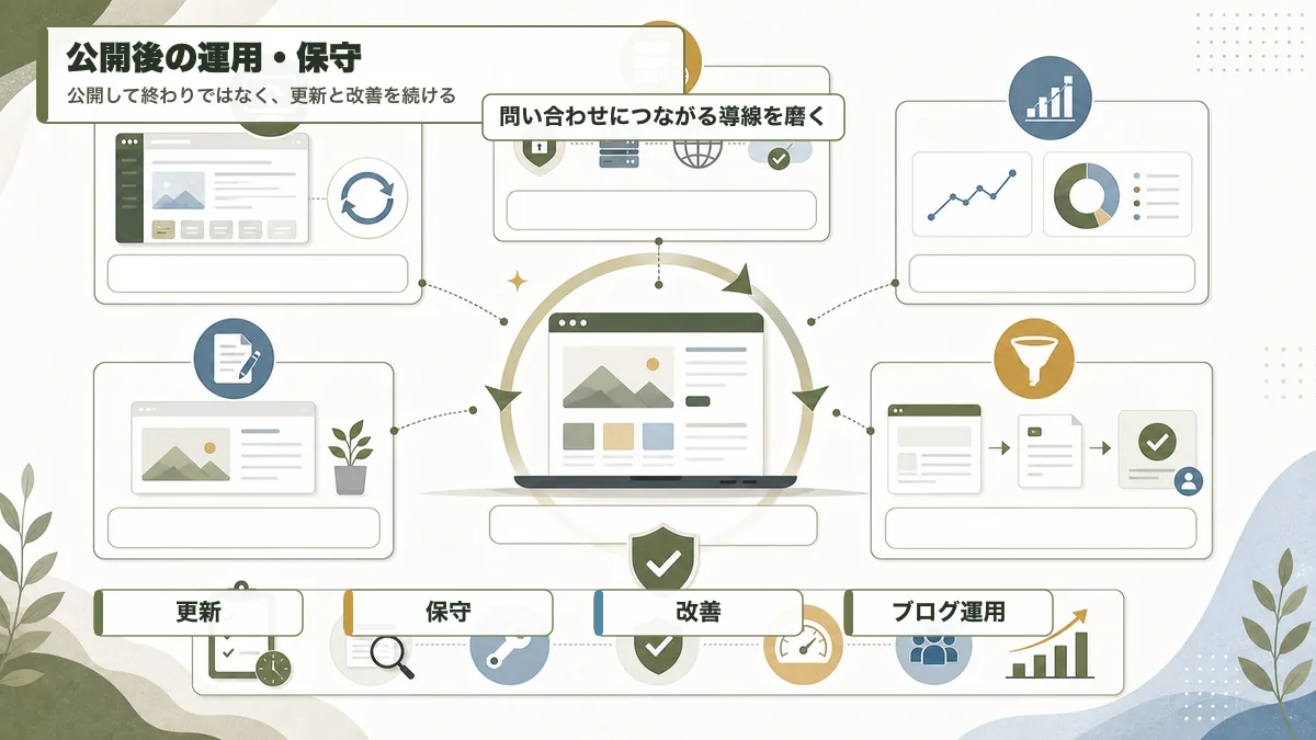 ホームページ公開後の運用と保守と改善