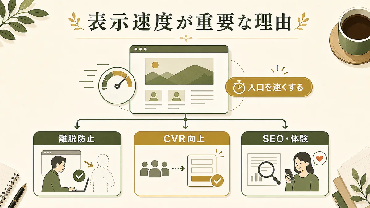 表示速度が重要な理由と離脱防止・CVR・SEOへの影響