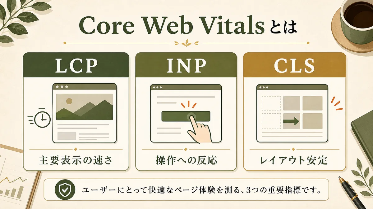 Core Web VitalsのLCP・INP・CLSの3指標