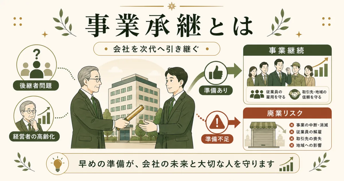 事業承継で会社を次代へ引き継ぐ流れ