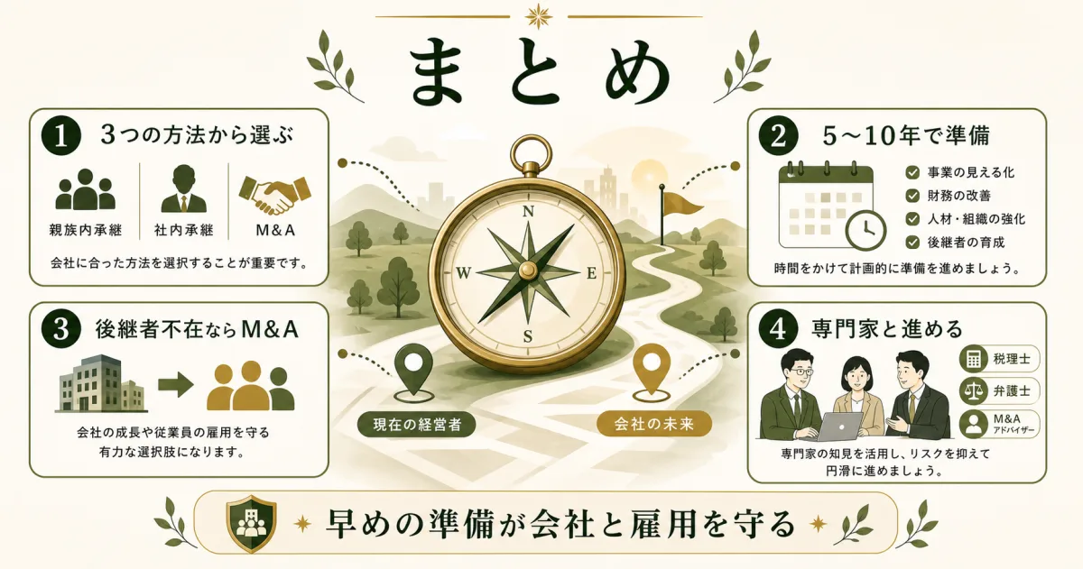 事業承継とM&Aの進め方まとめ