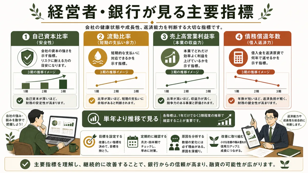 経営者と銀行が見る決算書の主要指標