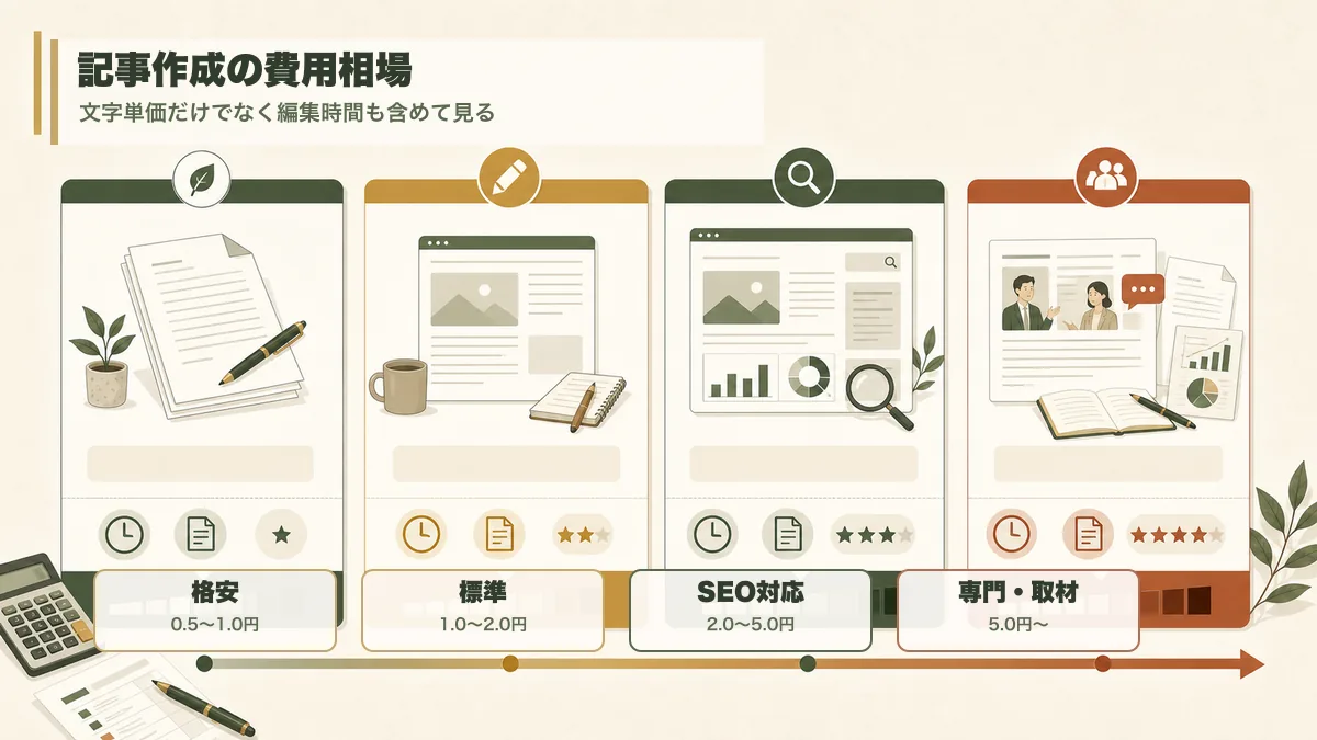 記事作成外注の文字単価と費用相場の目安