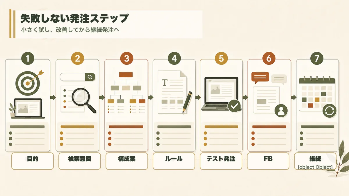 記事作成外注で失敗しない発注ステップ