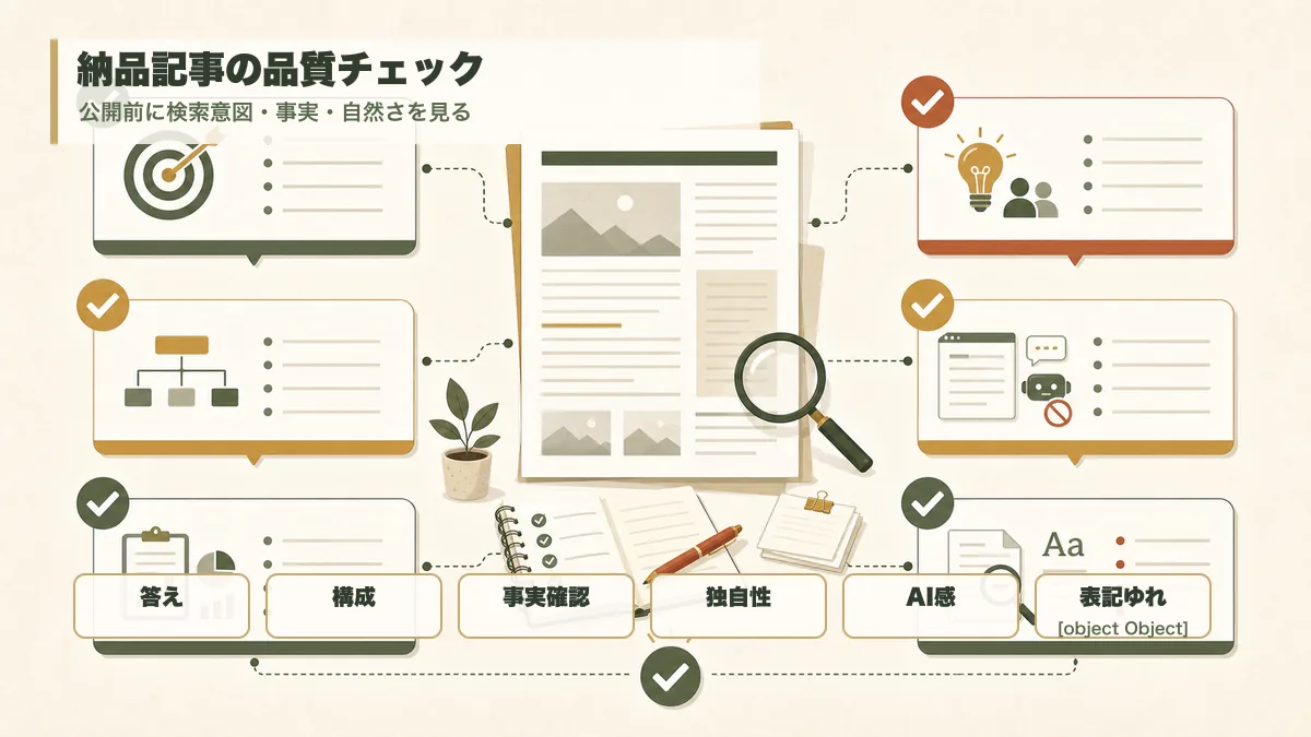 納品されたSEO記事の品質チェックリスト