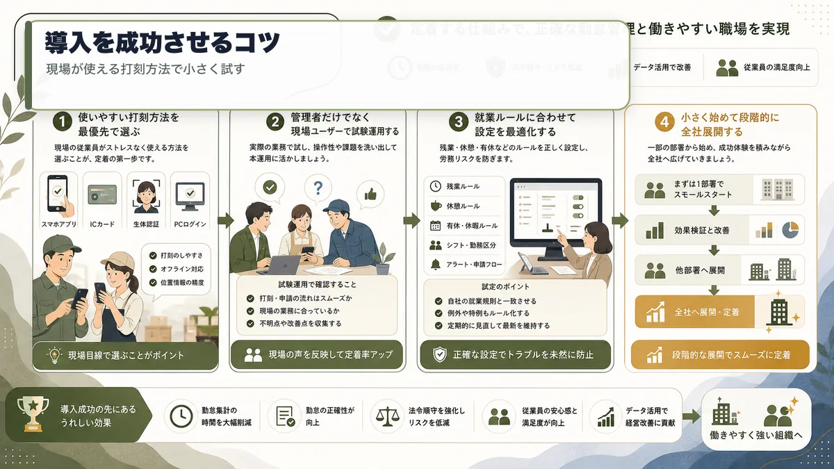 勤怠管理システム導入を成功させるコツ