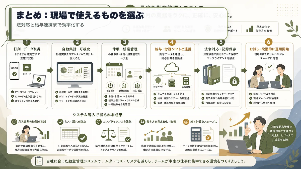 勤怠管理システムは現場で使えるものを選ぶ