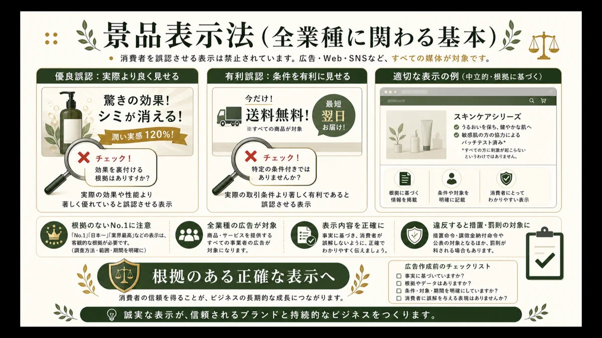 化粧品・健康食品・医療などの広告表現OK/NG判定一覧