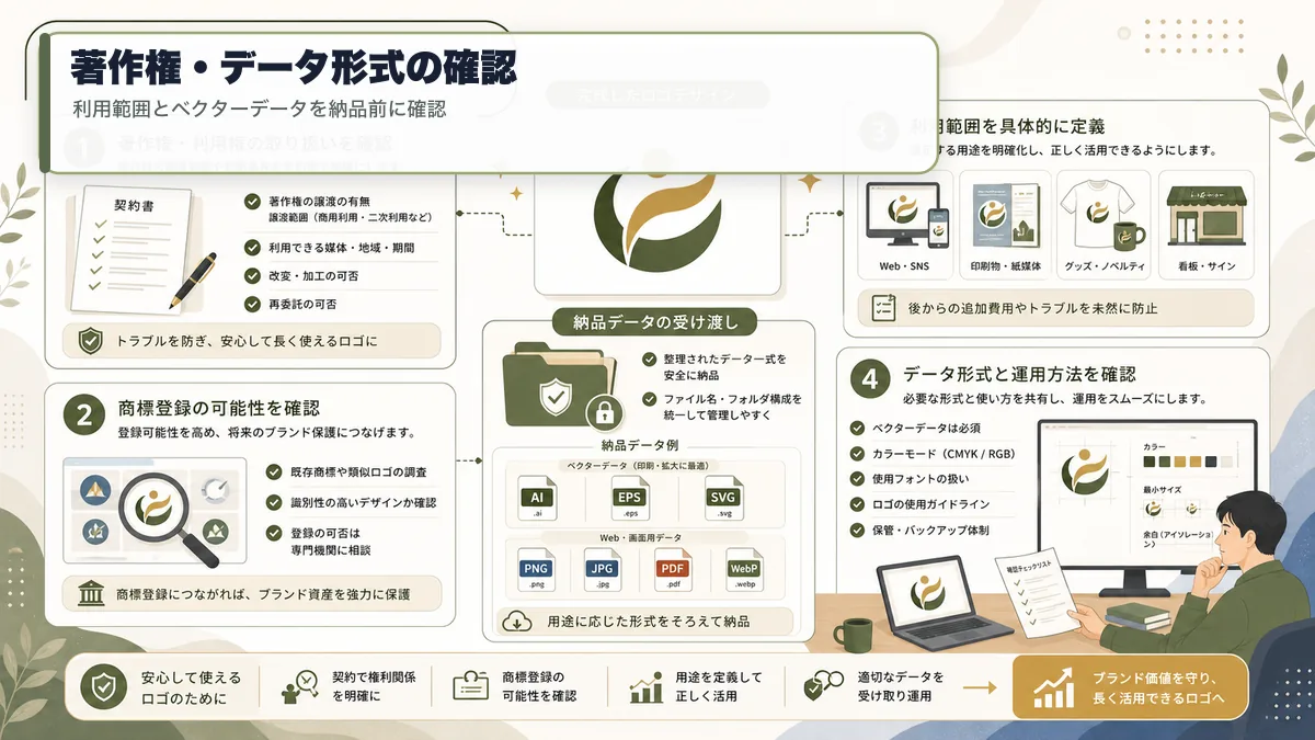 ロゴ制作外注で確認すべき著作権とデータ形式